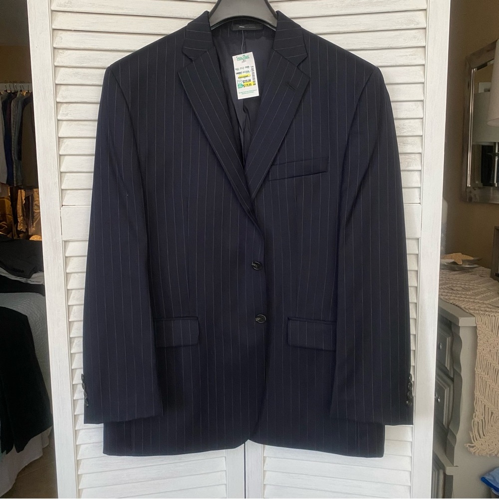 $450 Ralph Lauren Navy pinstripe 3 piece Suit NWT